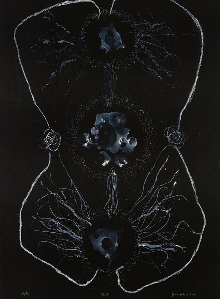 <strong>Self</strong>, Susan Aldworth, lithograph, 83 x 56 cms, 2012. Photograph by Anna Arca.