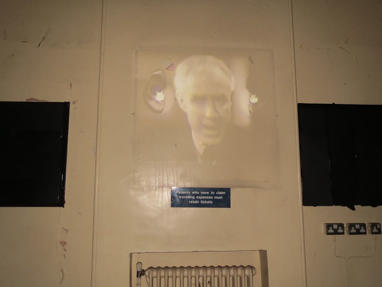 <strong>Memoirs</strong>, video installation by Susan Aldworth at St Clement’s Hospital, 2013. Photograph by Emma Crouch.