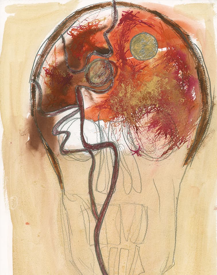 <strong>Drawings from neuroradiology department at Royal London Hospital 2000-06</strong>, Susan Aldworth. Installation at Transition Gallery, London, 2008.